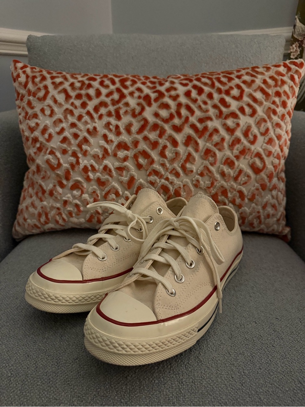 Cream Converse Canvas Low-Top Sneakers